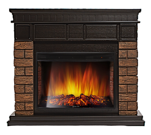 Электрокамин с широким очагом 2D Electrolux EFP/P-2720RLS с порталом Firelight Bricks Wood 25 камень корич., шпон тем. дуб