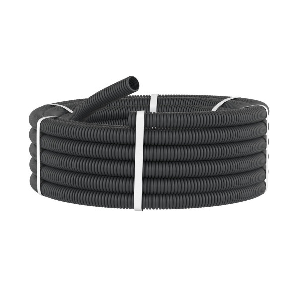 Гофрированная труба DKC Octopus, ПНД, легкая, D20 мм, без зонда, цвет чёрный, бухта, 100 м