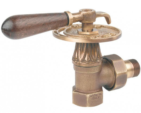 Вентиль  Carlo Poletti Classic Art Вентиль угловой регулировочный с деревянной ручкой 1/2