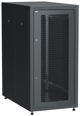 Шкаф серверный напольный ITK LINEA E, IP20, 24U, 1200х600х1000 мм (ВхШхГ), дверь: перфорация, задняя дверь: металл, боковая панель: сплошная съемная, разборный, цвет: чёрный, (LE05-24U61-PM)