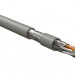 Кабель интерфейсный промышленный Hyperline, F/UTP, 4 пар., кат. 6, одножильный, небронированный, для групп. прокладки, PVC, Ø 7мм, (500м), цвет: серый