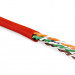 Кабель витая пара Hyperline, U/UTP, 4 пар., кат. 6, проводник Ø 0,61мм, AWG24, LSZH (нг(A)-HF), 250МГц, 1м (бухта 100м), без разделителя, тип прокладки: внутри зданий, цвет: красный