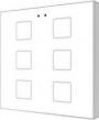Выключатель сенсорный Zennio ZVI-F6-W KNX Flat F6, 6-кнопочный, LED индикация, 2хAI/DI, термостат, датчик температуры, датчик приближения, пластиковая рамка, 81х81х9мм, в уст. коробку, цвет белый