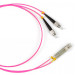 Коммутационный шнур оптический Hyperline, Duplex LC/FC, OM4 50/125, LSZH, Ø 2мм, 2м, цвет: маджента, (FC-D2-504-FC/PR-LC/PR-H-2M-LSZH-MG)