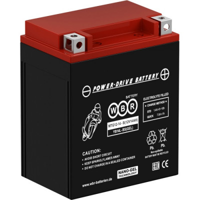 Аккумулятор для ИБП WBR MTG, 164х89х132 мм (ВхШхГ),  необслуживаемый свинцово-кислотный,  12V/14 Ач, (MTG 12-14-B)