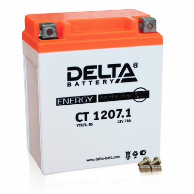 Аккумулятор для ИБП Delta Battery CT, 132х70х114 мм (ВхШхГ),  необслуживаемый свинцово-кислотный,  12V/7 Ач, (CT 1207.1)