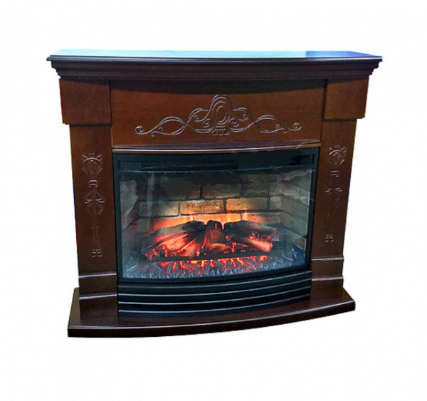 Широкий портал InterFlame Идальго под Panoramic 25-30 3D (тёмный дуб)