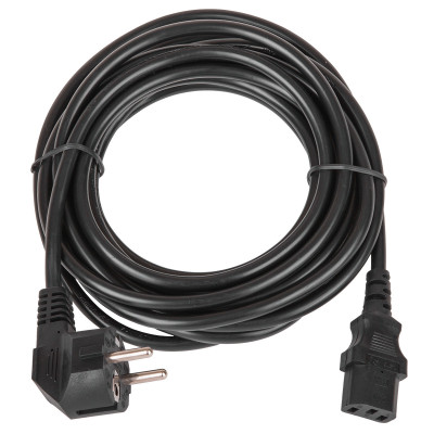 Кабель питания TLK, IEC 60320 С13, вилка Schuko, 5 м, 10А, 3x1мм2, цвет: чёрный