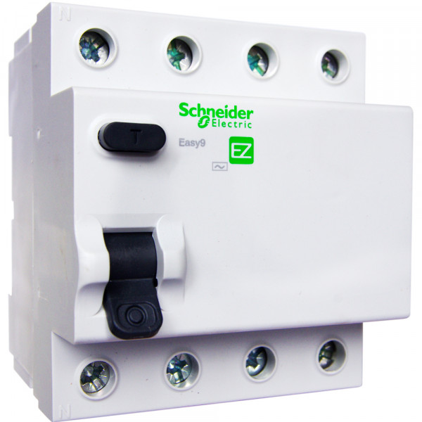 Устройство защитного отключения Schneider Electric Easy9, тип: AC, 4 модуль, 4Р, 63А/30мА, 1 модуль ш = 18 мм (EZ9R34463)