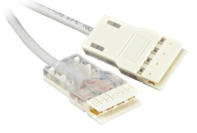 Шнур коммутационный телефонный Hyperline, 110/110, кат. 5е, пар: 4, LSZH, 2м, серый