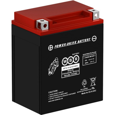 Аккумулятор для ИБП WBR MT, 166х90х135 мм (ВхШхГ),  необслуживаемый свинцово-кислотный,  12V/14 Ач, (MT12-14-A)