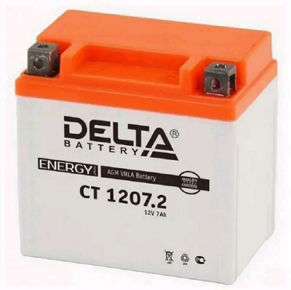 Аккумулятор для ИБП Delta Battery CT, 108х70х114 мм (ВхШхГ),  необслуживаемый свинцово-кислотный,  12V/7 Ач, (CT 1207.2)