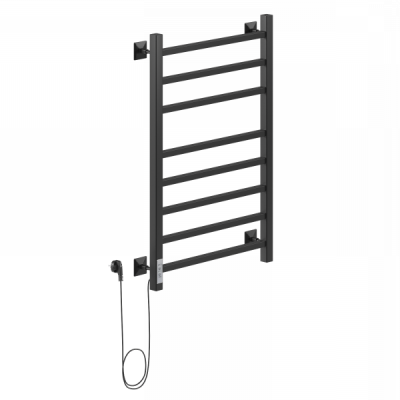 Электрический полотенцесушитель Ника STEP-2 80/50 RAL9005 черный матовый левый тэн