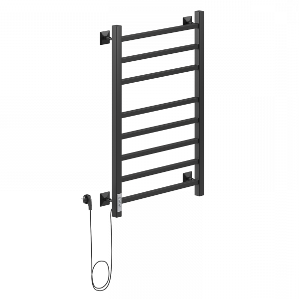 Электрический полотенцесушитель Ника STEP-2 80/50 RAL9005 черный матовый левый тэн