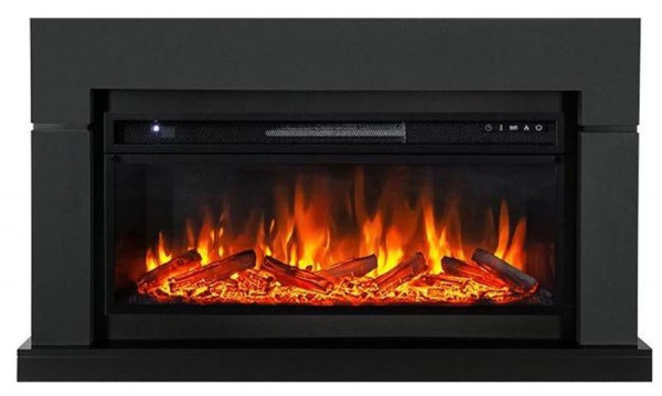 Линейный электрокамин Royal Flame Lindos серый графит c очагом Vision 42 LOG LED