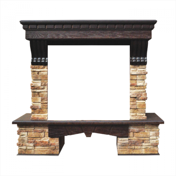 Широкий портал InterFlame Экстер прованс под очаг Panoramic 25 FX (тёмный дуб; венге)