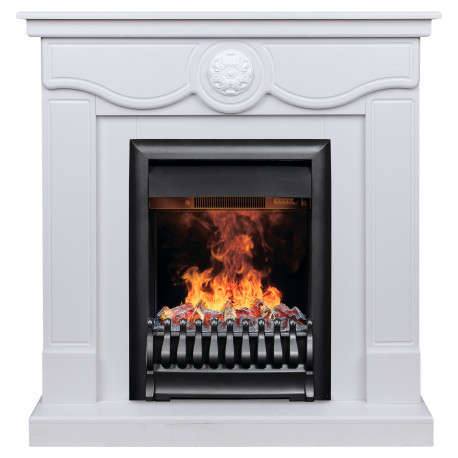 Электрокамин с классическим очагом 3D Real-Flame Aurora STD/EUG WT с очагом 3D Oregan