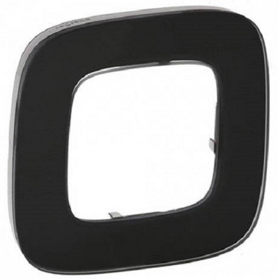 Рамка Legrand Valena Allure, 1 пост, 90х90х10 мм (ВхШхГ), плоская, универсальная, цвет: черное стекло (LEG.755531)