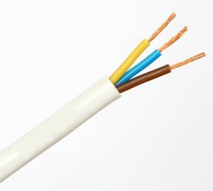 Провод силовой с тремя жилами ПВС 3х1,5 белый, ГОСТ ККЗ