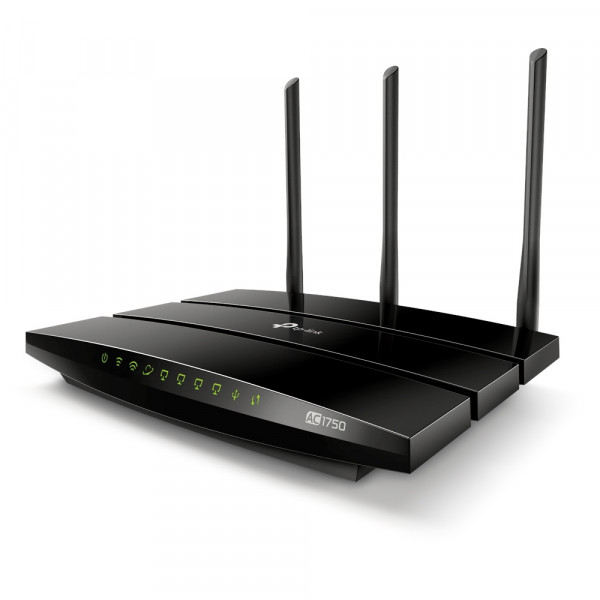 Маршрутизатор TP-Link, портов: 5, LAN: 4, WAN: 1, скорость мб/с: 1 750, антенн: 3, USB: Да, 32,5х243х160,6 мм (ВхШхГ), цвет: чёрный, Archer A7