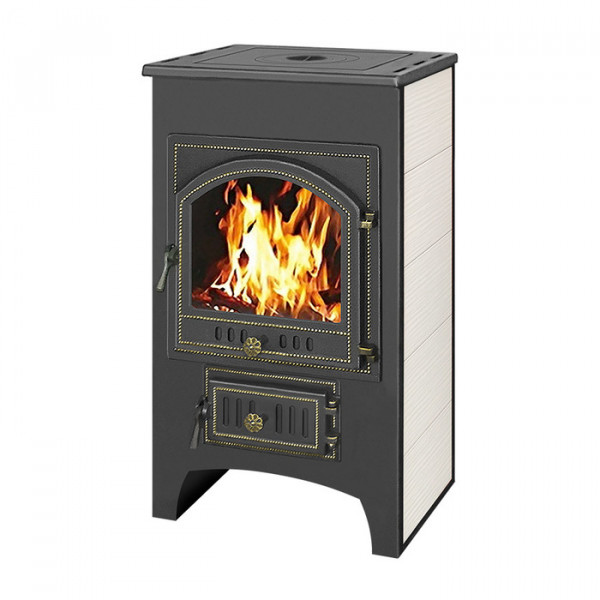 Дровяная печь Везувий ПК-01 (205) с плитой беж.