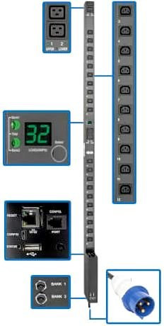 Блок распределения питания Tripp Lite PDUMV32HVNETLX