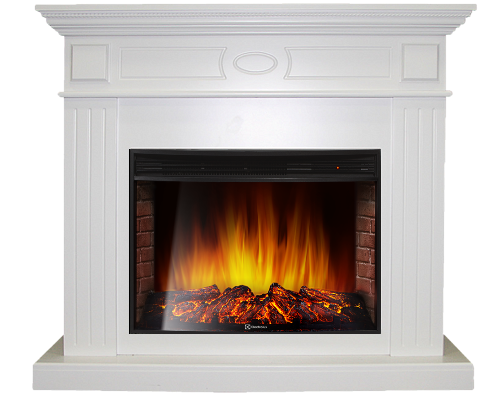 Электрокамин с широким очагом 2D Electrolux EFP/P-3320RLS с порталом Firelight Bianco 30 белый