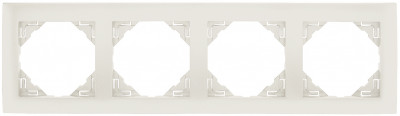 Рамка Efapel Logus90, 4 поста, плоская, универсальная, цвет: лёд, линейка "Акварель" (90940 TGE)