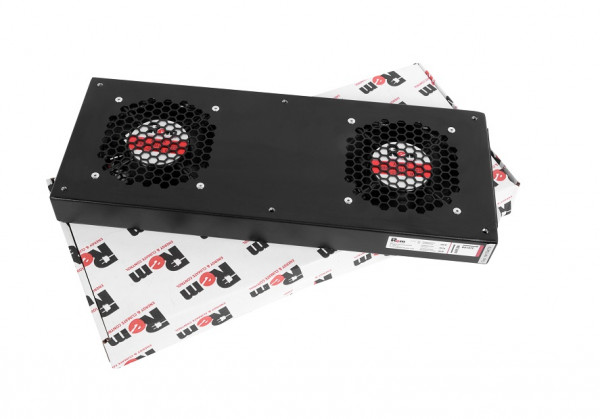 Вентиляторный модуль Rem R-FAN, 230V, 45х432х195 мм (ВхШхГ), вентиляторов: 2, 86 дБ, поток: 300 м3/ч, для шкафов ШТК-М 600, 800, 1000, цвет: чёрный, (с колодкой)