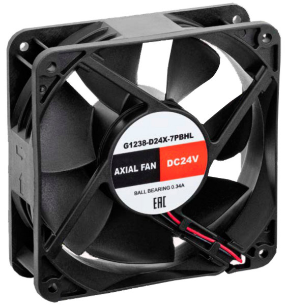 Вентиляторный модуль SILART, осевой, 24V, 38х120х120 мм (ВхШхГ), вентиляторов: 1, 48 дБ, поток: 193 м3/ч, для шкафов, цвет: чёрный