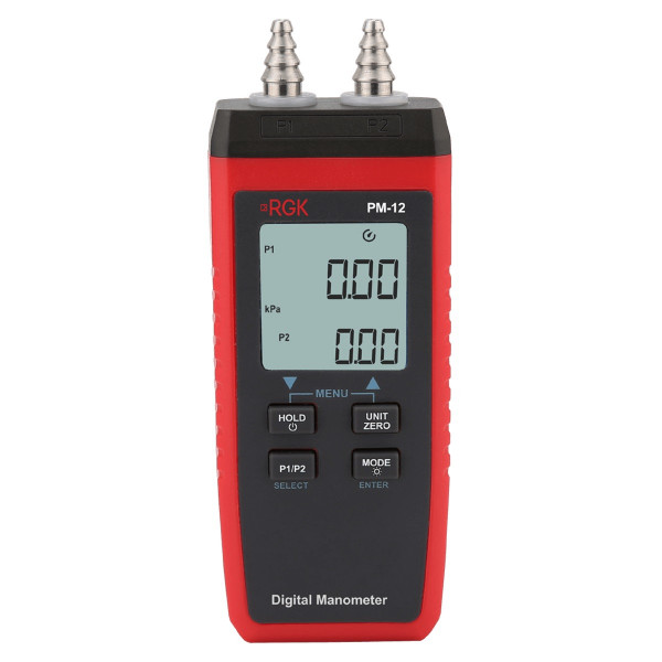 Тестер RGK, (PM-12), с дисплеем, питание: батарейки, корпус: пластик, манометр, (755184)