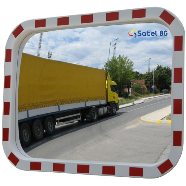 Зеркало прямоугольное уличное с отражающей окантовкой TR-80х100