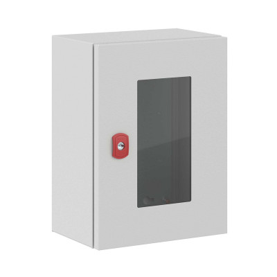 Шкаф электротехнический настенный DKC ST, IP66, 400х300х200 мм (ВхШхГ), дверь: стекло, корпус: сталь листовая, цвет: серый, с монтажной панелью, (R5STX0432)