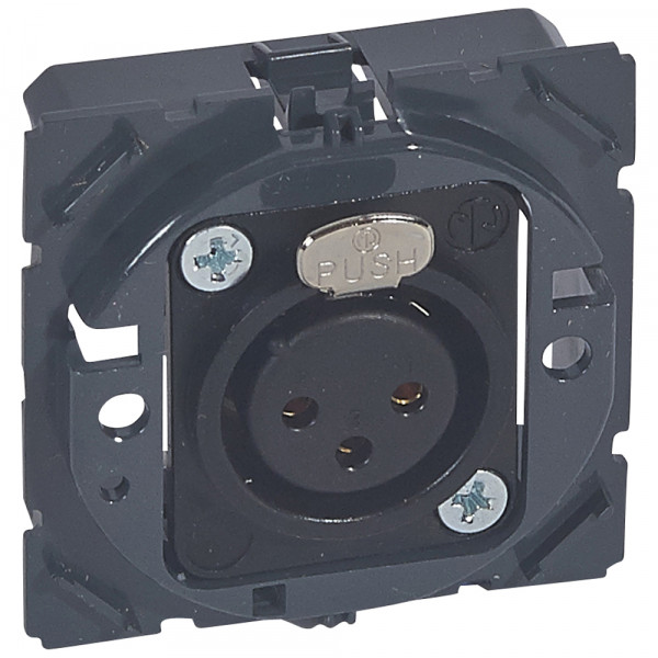 Розетка телефонная Legrand, 1x XLR, IP20, неэкр., 72х94 мм (ВхШ), цвет: чёрный, (LEG.067335)