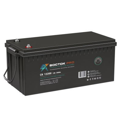 Аккумулятор для ИБП ВОСТОК СК, 218х238х522 мм (ВхШхГ),  необслуживаемый свинцово-кислотный,  12V/200 Ач, цвет: чёрный, (СК 12200)