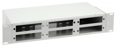 Кросс-панель ITK, 2HU, портов: 48   невыдвижная, прямая, цвет: серый, без планок