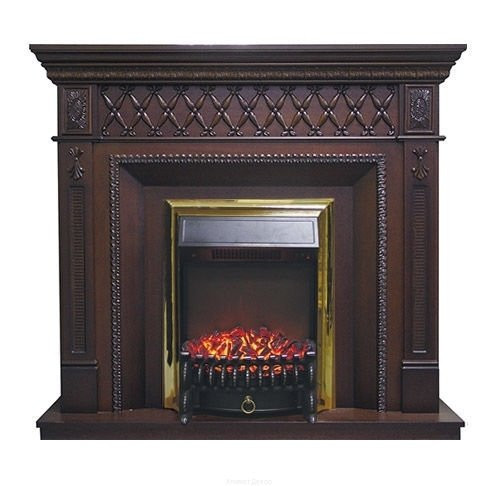 Электрокамин с классическим очагом 2D Royal Flame Alexandria Mahogany с очагом Majestic FX / Fobos FX