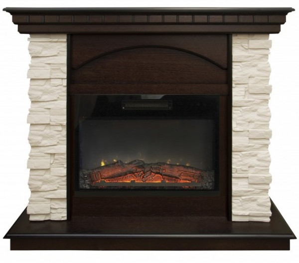 Электрокамин с широким очагом 2D Real-Flame Elford STD/EUG/25'5/HL/24 AO с очагом Kendal 24