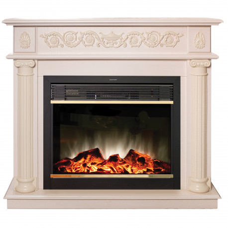 Электрокамин с широким очагом 2D Real-Flame Attica 25,5/26 WT с очагом Moonblaze Lux Bl/Br