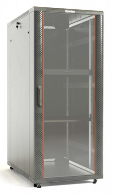 Шкаф телекоммуникационный напольный Hyperline TTB, IP20, 18U, 988х600х1000 мм (ВхШхГ), дверь: стекло, задняя дверь: металл, боковая панель: сплошная, разборный, цвет: серый, (TTB-1861-AS-RAL7035)