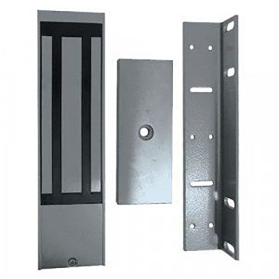 Электромагнитный замок AccordTec, накладной, с уголком, усилие удержания: 500 кг, ML-395-2, с датчиком холла, цвет: серебро, (AT-04343)