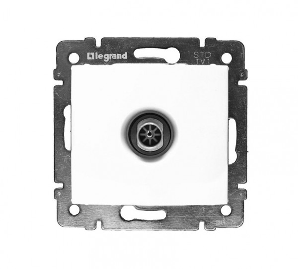 Розетка в сборе Legrand Valena, 1x TV, кат. 5е, экр., внутренняя, 51х58 мм (ВхШ), цвет: белый, (LEG.774431)