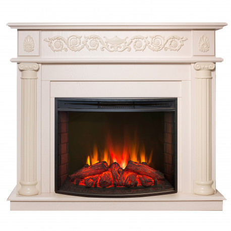 Электрокамин с широким очагом 2D Real-Flame Attica 25,5/26 WT с очагом Evrika 25,5 LED