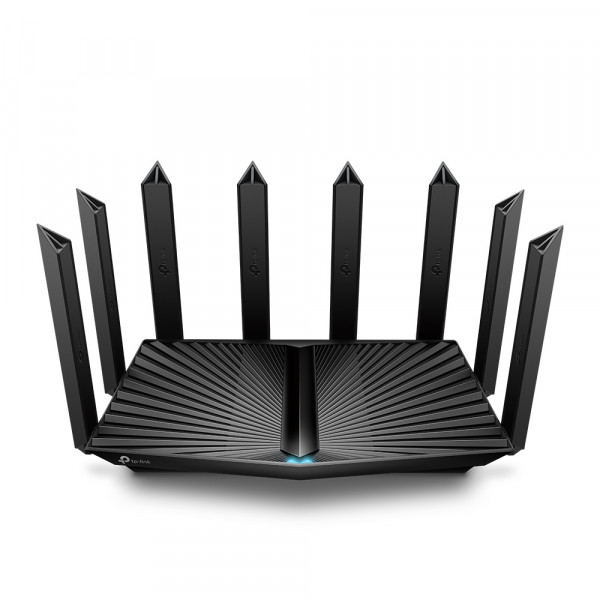 Маршрутизатор TP-Link, портов: 5, LAN: 5, WAN: 2, скорость мб/с: 6 579, антенн: 8, USB: Да, 174х311х207 мм (ВхШхГ), цвет: чёрный, Archer AX90