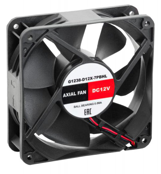 Вентиляторный модуль SILART, осевой, 12V, 38х120х120 мм (ВхШхГ), вентиляторов: 1, 48 дБ, поток: 193 м3/ч, для шкафов, цвет: чёрный