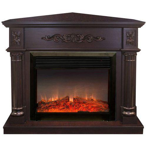 Электрокамин с широким очагом 2D Real-Flame Silvia Corner 26 AO с очагом Moonblaze Lux Bl/Br