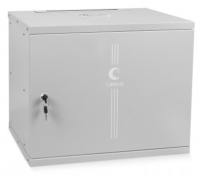 Шкаф телекоммуникационный настенный Cabeus Light, 19", 6U, 320х550х450 мм (ВхШхГ), дверь: металл, боковая панель: сплошная несъемная, разборный, цвет: серый