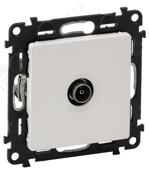 Розетка в сборе Legrand Valena Life, 1x TV, экр., внешняя, 51х58 мм (ВхШ), цвет: белый, (LEG.753451)