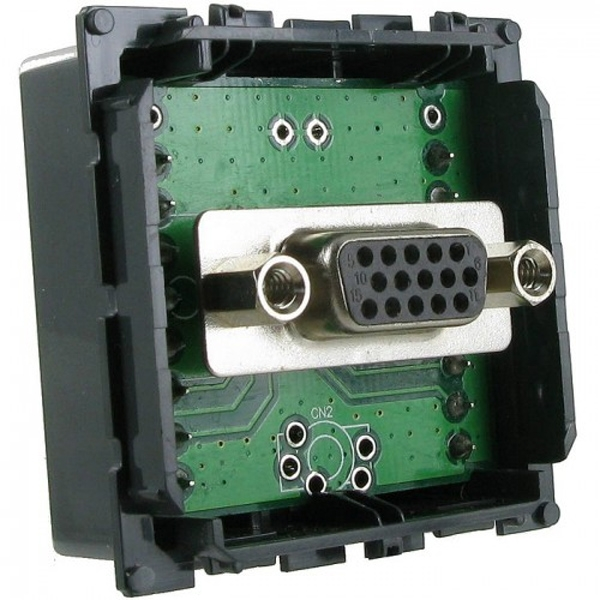 Розетка аудио/видео Legrand Celiane, 1x HD15, IP40, 100х94 мм (ВхШ), цвет: серый, (LEG.067316)