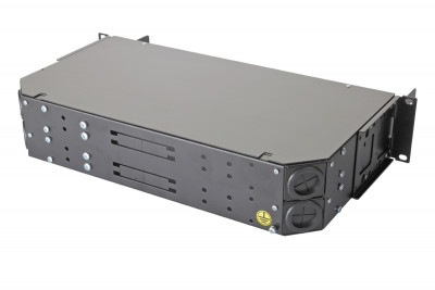 Коммутационная панель ВО Eurolan, 2HU,  LC/UPC (Quadro) OM2  невыдвижная, орг-йзер: предустановлен, цвет: чёрный
